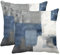 Britimes Kissenbezüge Moderne Wohnkultur 40,6 x 40,6 cm 2er Set Kissenbezüge Dekorative Abstrakte Ölgemälde Kissenbezüge für Schlafzimmer Wohnzimmer Kissen Couch Sofa Blau Weiß