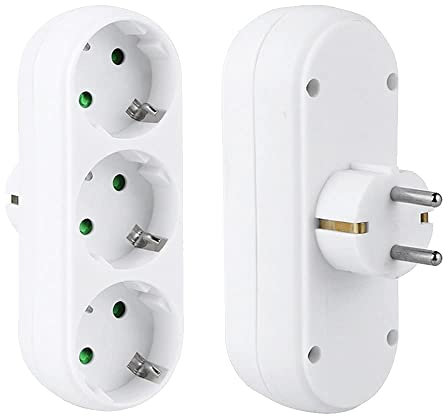 1 adaptateur de prise, prise murale, prises de courant portables, bureau, maison, voyage, blanc