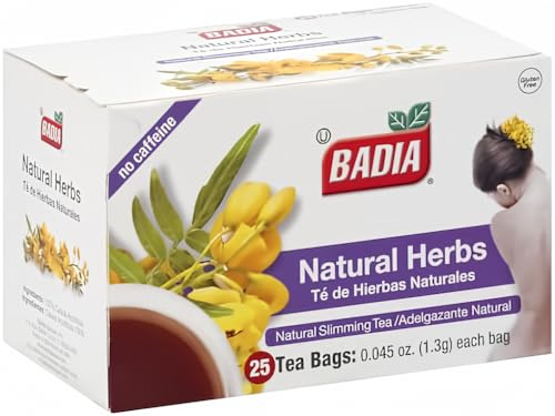 Badia Natural Herbs Tea, 25 Tea Bags (Pack of 2) – Herbal Blend for Brewing Hot or Iced Tea