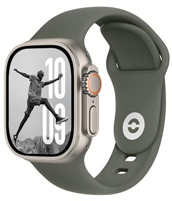 DONEGANI SB para Correa Apple Watch Se Ultra 2 40mm 44mm 46mm 42mm 45mm 41mm 38mm 49mm Series 10 9 8 7 6 5 4 3 Mujer Hombre Original Pulsera Strap Verde Militar