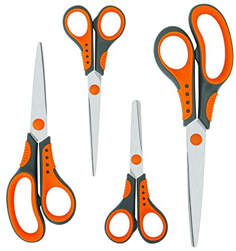 CCR Schere,Scheren Set,Weicher Griff,Bastelschere,Geeignet für Zuhause,Büro und Schule,4er-Set