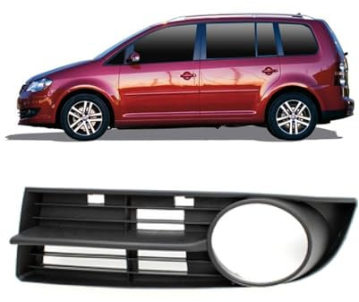 DM Autoteile 101051 Nebelscheinwerfer Gitter Blende vorne links kompatibel für VW Touran 1T1 1T2 Bj. 2003-2006