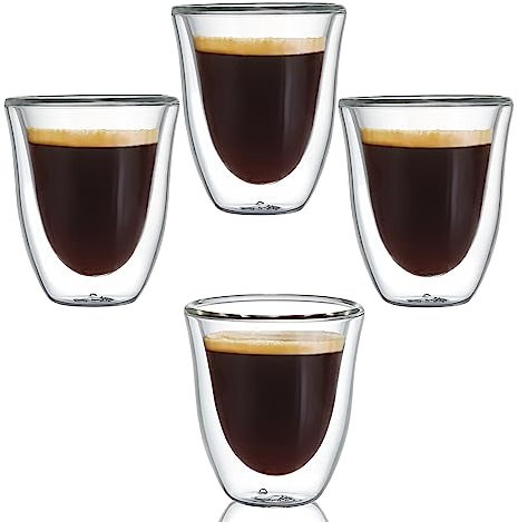 Bewunder Venezia Espressotassen Set (4 x 60ml) aus Doppelwandige Gläser 4 stück
