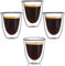 Bewunder Venezia Set di tazze da caffè (4 x 60 ml) in bicchieri a doppia parete, 4 pezzi