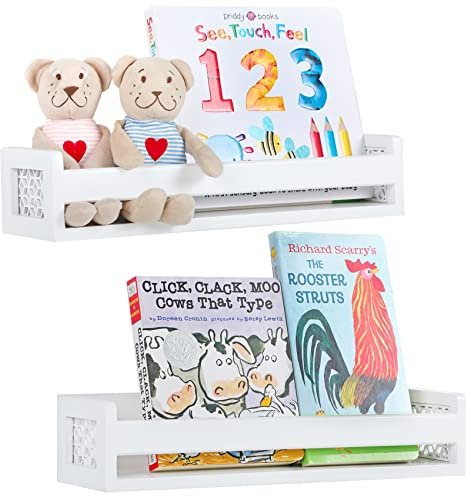 Satauko Wandregal für Kinder-Organisation, Holzschweberegale für die Küche, Weißes Wandregal für Badezimmerdekoration, Ideal zum Aufhängen von Dekorativen Gegenständen im Eingangsbereich.