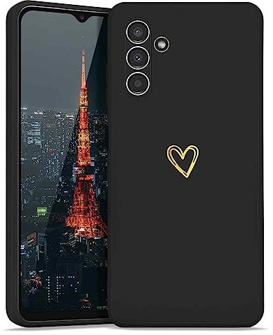 Lafunda Coque Compatible avec Samsung A14 5G/4G, Coque de Protection pour GalaxyA14 5G/4G Motif de Cœur Silicone Antichoc Housse Étui pour Samsung Galaxy A14 5G/4G Case Noir