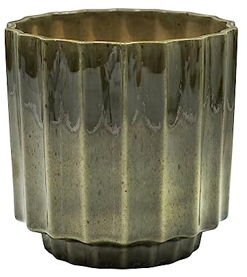 Ivyline Planter, Ceramic, Green Reactive, H13cm x D13cm