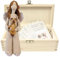 Handgefertigte Schutzengel Figur Aus Keramik Mit Teddybär Und Naturholz Geschenkbox