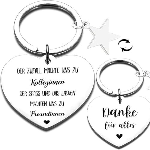 qingmeng Abschiedsgeschenk Kollegen, Beste Kollegin Geschenk, Danke Schlüsselanhänger Kollegin Freundin mit Herz, Beste Kollegin Kleine Geschenk, Abschied Kollegin Jobwechsel