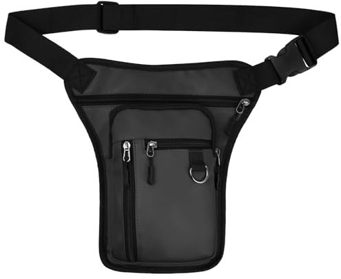 Pinsheng Marsupio da Gamba Moto, Borsa Cosciale Multifunzionale Borsa da Gamba Moto Impermeabile, Morsello Moto Marsupio Laterale da Uomo Donna per Ciclismo, Escursionismo, Pesca