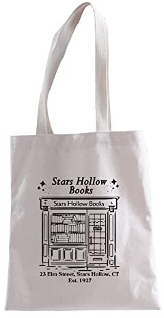 LEVLO Glmore Mädchen-inspirierte Tragetasche, TV-Show-Fans, Geschenk, beste Freundin, Sterne, hohle Bücher, Einkaufstasche, Stars Hollow Tote Ku, S, modisch