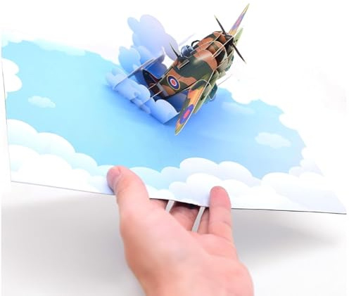 Diese-Klappkarten 3D Pop-up Karte Geburtstag - Design Flugzeug - Geburtstagskarte - Karte für Gutschein - Glückwunschkarte mit 3D Pop up Effekt - Popup Geschenke Karte Kinder