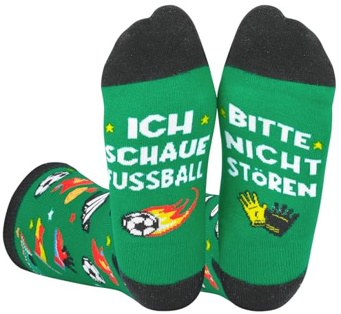 patinadrift Socken mit Spruch Lustige Socken Bitte Nicht Stören Ich Schaue Fußball Socken Fussball Geschenke für Männer Jungen Teenager