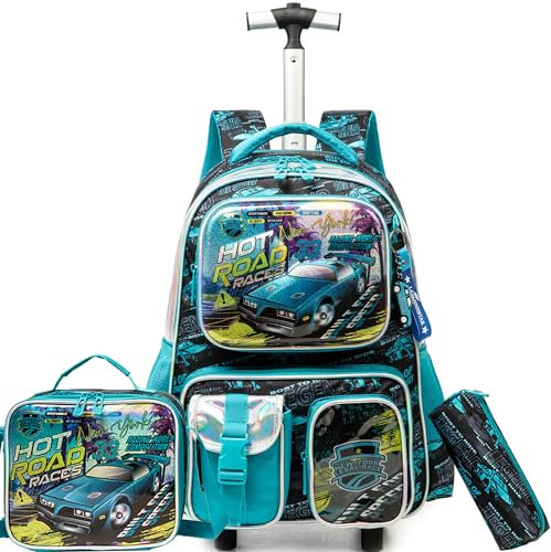 HTgroce Schulranzen Mit Rollen Schulranzen Trolley Rucksack Mit Rollen School Bag Trolley Grundschüle Kinderkoffer