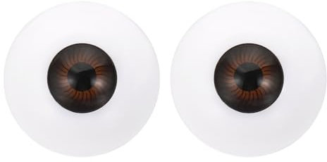PATIKIL Ojos de Juguete de 30 mm 1 Par de Ojos Acrílicos Realistas de Plástico Medio para Máscaras Accesorios de Halloween Arte y Manualidades Color Marrón Oscuro