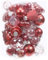 Sea Team 47er-Pack transparenter Weihnachtskugeln - durchsichtige Verzierungen- aus bruchsicherem Kunststoff für Weihnachtsbaumdekorationen und Xmas-Dekor, Rot