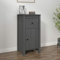Homgoday Sideboard, Küchenschrank, Lagerschrank, Beistellschrank für Schlafzimmer, Wohnzimmer, Anrichte aus massivem Kiefernholz, Grau, 40 x 35 x 80 cm