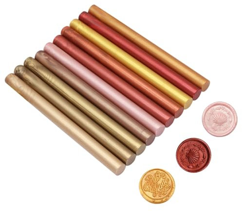 Sealing Wax Sticks for Glue Gun (10 Pack) - Metallic Champagne Gold - Premium Wax Seal Stamp Supplies
