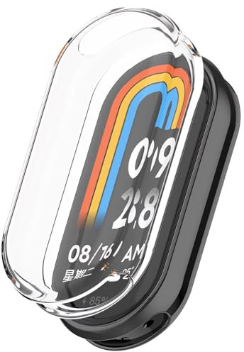 BAIDIYU Hülle Kompatibel mit Xiaomi Smart Band 9, Schlankes und Weiches TPU, Sturzsicher, Kratzfest, Smartwatch Schutzhülle Kompatibel mit Xiaomi Smart Band 9.(Transparentes Weiß)