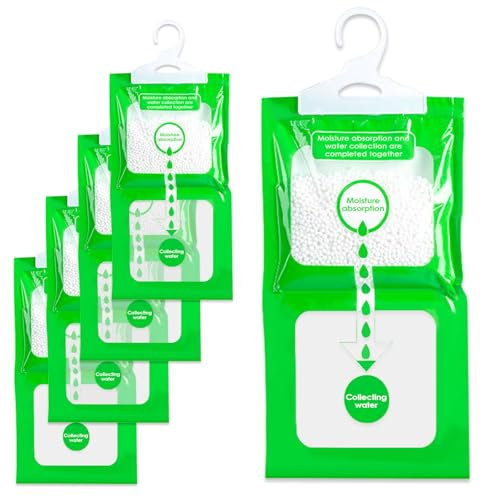 Dunkwckore 5 Pack Assorbi Umidità Armadio, 80g Antiumidita Armadio, Igroscopico Prova d'Umidità, Deumidificatore Armadio Antimuffa Antiumidita Casa, Sacchetti Assorbi, Assorbiumidita Anti Umidità