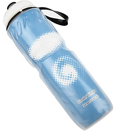 Qukaim Bouteille d'eau de cyclisme 710 ml - Double couche - En polyéthylène - Pour eau chaude et froide - Idéale pour le cyclisme et les activités de plein air - Bleu