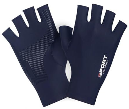 Netball Gloves Women For Nails Gold Gloves Gloves Half Finger Gloves Solid Color High Elastic Breathable Women Men Summer Outdoor Cycling Gloves Sports Black Gloves Fancy Dress Kids Ladies (Blue, L)