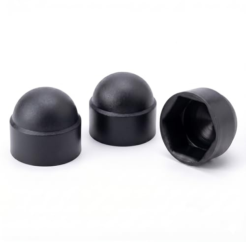 50 Stück Schutzkappen für M12 Schrauben, Schlüsselweite 19, Schwarz | Kunststoff Abdeckkappen UV-beständig, Rostschutz