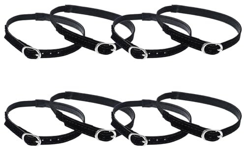COMNICO 4 Pairs Women's Detachable Shoe Straps, PU Leather Ankle Straps Belt Band Adjustable Lady High Heels Anti-loose Shoelaces Accessories with Buckle for Holding Loose high Heels Pumps(Black)