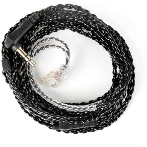 CCZ C01 2M OFC IEM Cable for HIFI Music Enthusiasts Musicians Singers High Fidelity Wired Replacement Earphone Cable with 3.5MM Plug with Microphone Comfortable Durable Gold-Plated Pin (QDC, no mic)