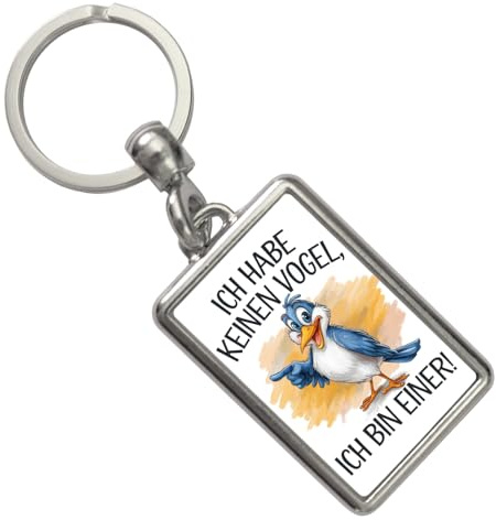 speecheese Cartoon Vogel Ich bin ein Vogel Schlüsselanhänger Lustiger Vogelschlüsselring für Tierliebhaber