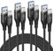 Câble USB C [1M+1M+2M+2M,Lot de 4],Cable Chargeur USB Type C Charge Rapide Nylon Tressé pour Samsung Galaxy S20 S21 S9 S10 S22 S23 S24 FE Plus Ultra 5G A71 A13 A14 A20e A14 A23 A21 A41 A51 A54 A15
