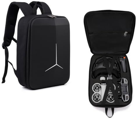 BeisDirect Reise-Tragetasche für DJI Neo und Brille N3, Hartschalenkoffer, Rucksack-Aufbewahrungstasche für DJI Neo Drohne, RC-N3 Fernbedienung, Batterien und Zubehör, Schwarz