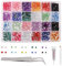 Resin Rhinestones Kits, 12 Colors 2mm and 3mm Flatback Round Rhinestones with 1 Tweezers Glue Pen, Bedazzling Non Hotfix Crystal Gems for Craft Nail Art Face Makeup Tumblers Mugs Clothing