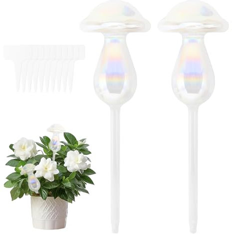 ZMDMAH Bewässerungskugeln 2 Stück Transparent Glas Wasserspender Pflanzen Selbstbewässerung Pflanzenbewässerer für Zimmerpflanzen Garten Balkon