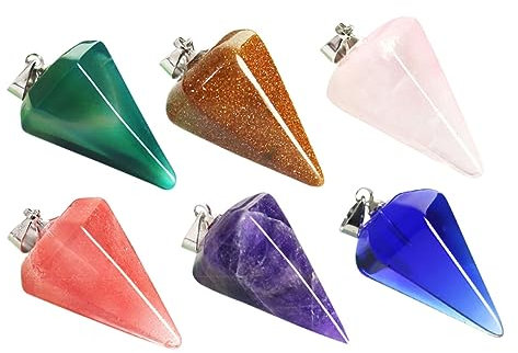 Anneome 12stücke Teiliges Diy Edelstein Anhänger Aus Natürlichem Rosenquarz Amethyst Goldstein Und Grüner Achat Sechseckige Kristall Charms Für Schmuckherstellung Bunte Schmuck Accessoires