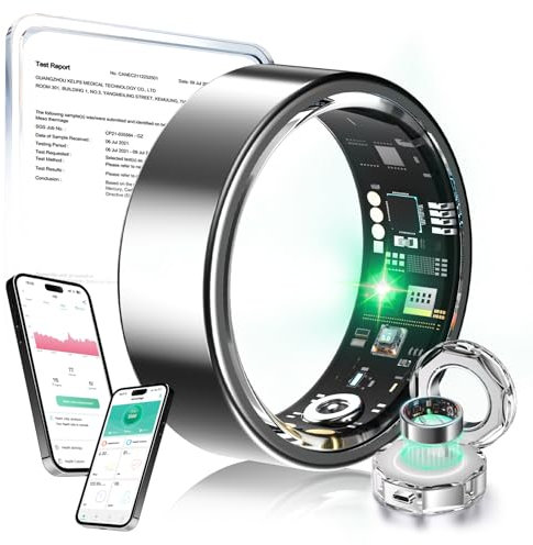 Lozltx 2025 Smart Ring 【Militärgeprüftes Titan-Design & IP68】【JZ5.0-Chip】 Smartring Fitness Ring- 200 Modi für IOS Android Smartringe für-Silber #10
