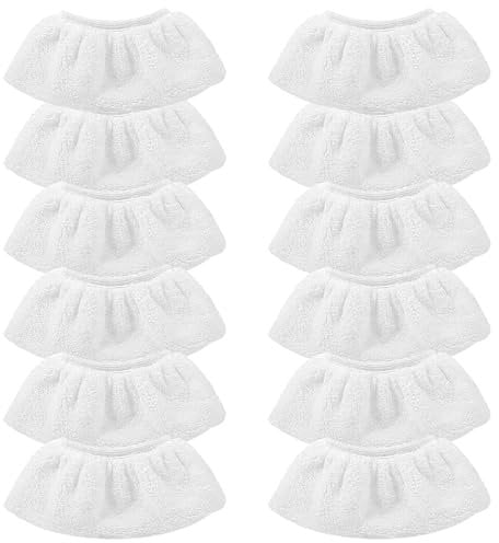 12 Microfibre Steam Cleaning Cloths, Washable Replacement Cloths, Handheld Steam Cleaner Accessory for Cleaning Floors, Windows, Glass, Walls