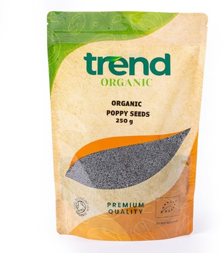 Trend Organic Poppy Seeds, 250g - Nutrient-Rich Wonder for Culinary Creativity and Family Well-Being, Rich in Protein & Fibre, Certified Organic, Vegan, Non-GMO, No Additives No Preservatives, Raw