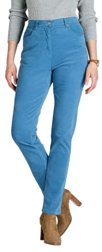 Amber Ladies Comfort Fit Stretch Cord Jeans with Elasticated Waist | Women's Flexible Fit Cotton-Rich Trousers, Expandable Comfort Fit Waistband in Classic Jean Style