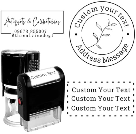 Viele Größen Stempel Personalisiert Mit Logo Selbstfärbend Namensstempel, Adressstempel, Firmenstempel 1-6 Zeilen Text (Rund 25mm)