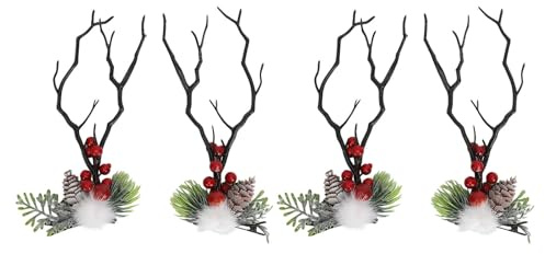 Rentier-Haarnadeln, Geweih-Haarspangen, Weihnachts-Haar-Accessoires, dekorative Festival-Haarnadeln für Kostüm, Party, Schule, Veranstaltung, 2 Paar aus Metall