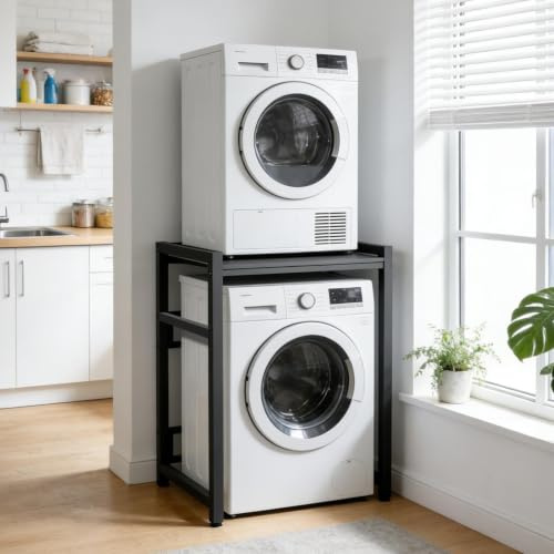 Waschmaschinenregal, Waschmaschinenschrank, 3 Höhenverstellbar, Über Dem Waschmaschinenregal, Waschmaschine Trockner Schrank Regals, Tragfähigkeit 300 Kg, Für Badezimmer Küche Balkon Waschküche