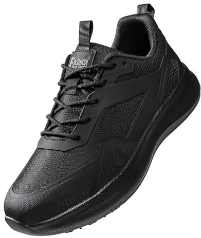 Moudn Zapatos de Cocina para Hombre Impermeables para Servicio de Alimentos Calzado para Chefs restaurantes y hospitales Color Negro