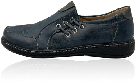 Ablovo Damen Slipper Slip on Flache Schuhe Loafer Bequeme Mokassins (Blau-Grau, EU Schuhgrößensystem, Erwachsene, Damen, Numerisch, M, 42)