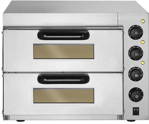 CHEF-HUB Double Deck Stone Base Electric Commercial Pizza Oven, 3KW, Pizza Maker, With Timer