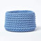 HOMESCAPES gestrickter Aufbewahrungskorb in blau, runder Strickkorb/Stoffkorb 37 x 21 cm aus 100% Baumwolle mit Grobstick-Optik