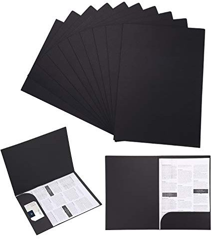Lot de 10 Chemise Cartonnée avec Rabat A4 Sous-Chemises en Papier Kraft Dossier de Fichiers à Insertion Porte Document Organisateur Stockage Chemises de Presentation Contrat Rapports