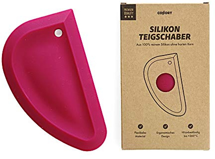 Collory® Silikon Küchen Schaber weich, ergonomischer Schüsselschaber für Flüssigkeiten, Flexibel und weich ohne harten Kern, antihaftbeschichtet und Hitzebeständig, BPA-frei und lebensmittelecht
