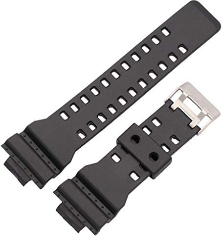 Black GA-100 Replacement Rubber Watch Strap to fit Casio G Shock GA100 Band