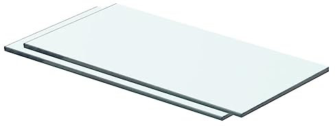 vidaXL 2X Regalboden Glas Glasboden Glasscheibe Glasplatte Regalbrett Ersatz Platte Glasscheibe für Glasregal Klarglas Transparent 40x15cm